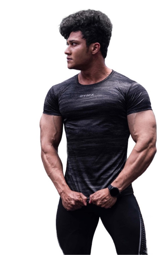 Gymx Solid Men Round Neck Grey T-Shirt - Buy Gymx Solid Men Round Neck Grey  T-Shirt Online at Best Prices in India