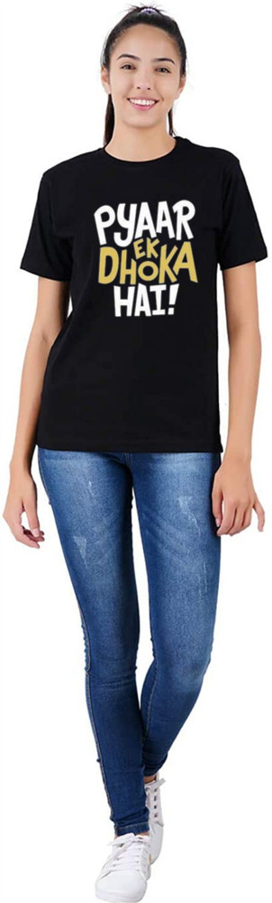 joy happiness Printed Women Round Neck Black T Shirt Buy joy happiness Printed Women Round Neck Black T Shirt Online at Best Prices in India Flipkart