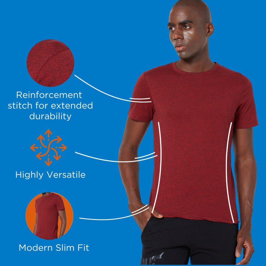Sporto Solid Men Round Neck Red T Shirt Buy Sporto Solid Men