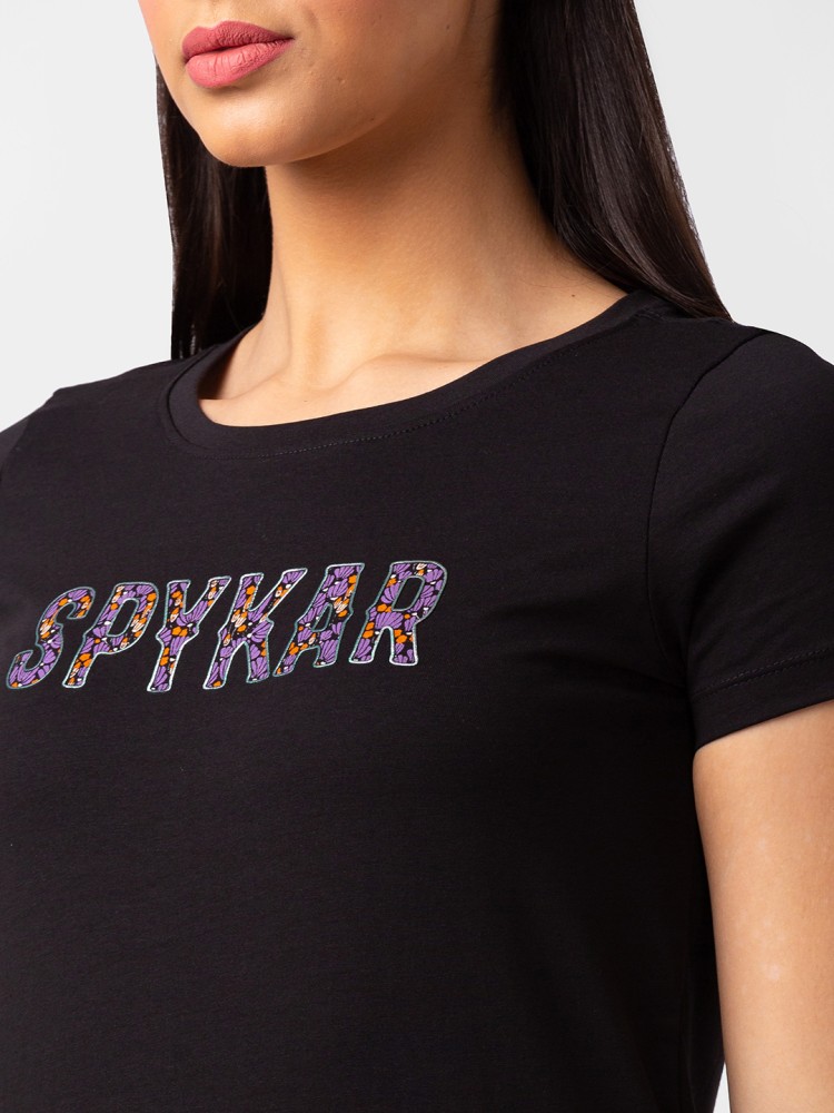 Spykar Printed Women Round Neck Black T Shirt Buy Spykar Printed Women Round Neck Black T Shirt Online at Best Prices in India Flipkart