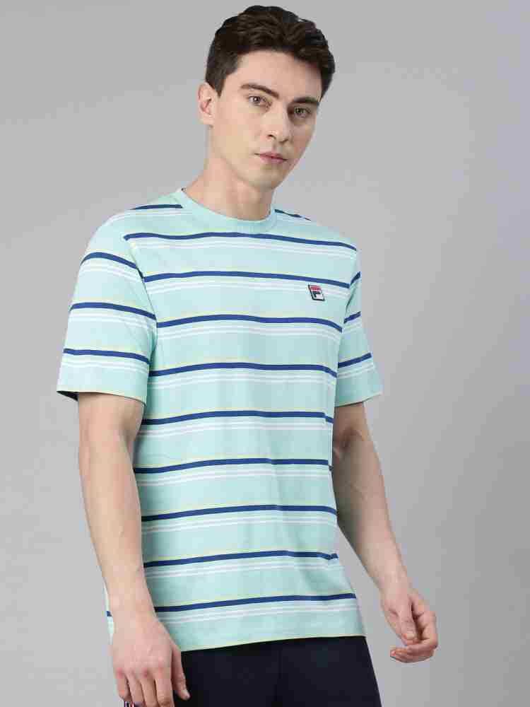 FILA Striped Men Round Neck Blue T Shirt Buy FILA Striped Men