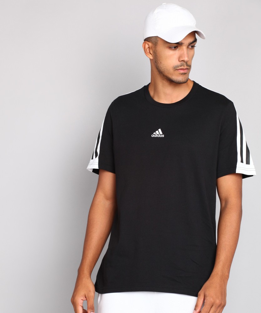 ADIDAS Striped Men Round Neck Black T Shirt Buy ADIDAS Striped Men Round Neck Black T Shirt Online at Best Prices in India Flipkart