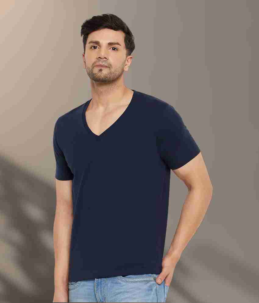 Wild West Solid Men V Neck Navy Blue T Shirt Buy Wild West Solid Men V Neck Navy Blue T Shirt Online at Best Prices in India Flipkart