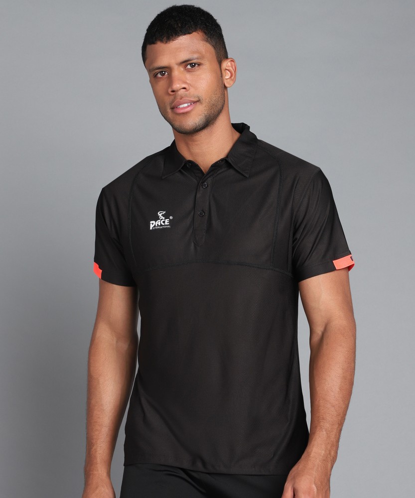 HPS Sports Printed Men Polo Neck Black T-Shirt - Buy HPS Sports Printed Men  Polo Neck Black T-Shirt Online at Best Prices in India