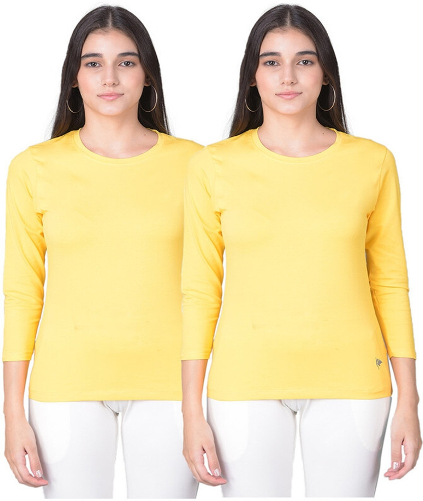 Ladies solid hotsell color t shirts