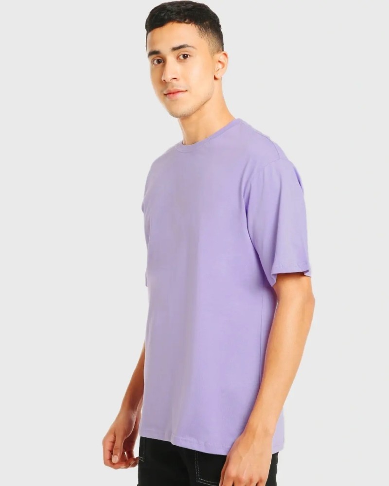 Kshs Typography Men Round Neck Purple T-shirt