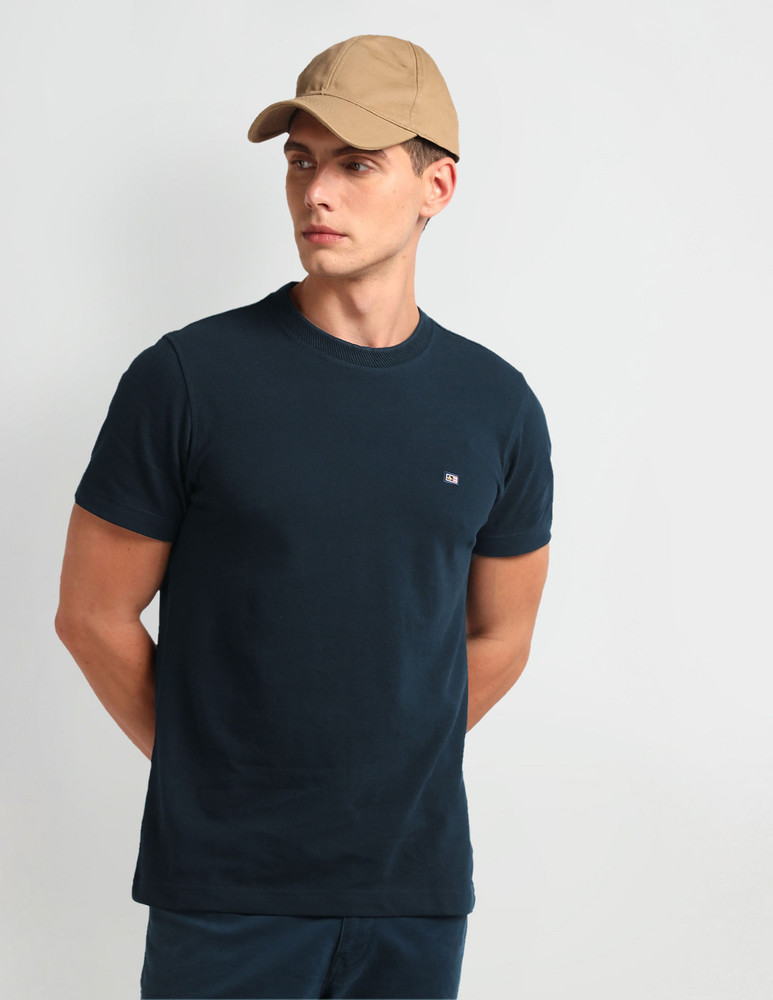 Arrow Sport Solid Men Round Neck Blue T Shirt Buy Arrow Sport Solid Men Round Neck Blue T Shirt Online at Best Prices in India Flipkart