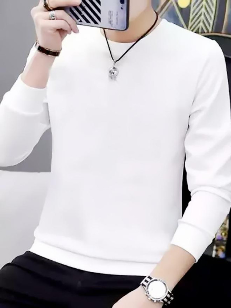 white t shirt for men full sleeve