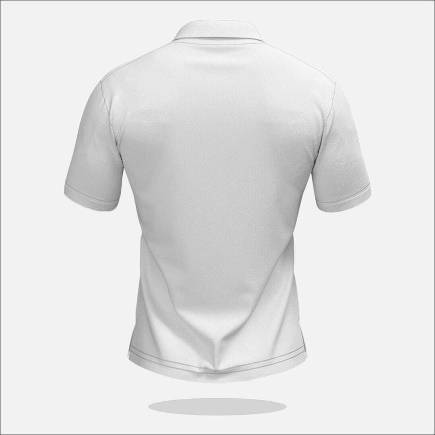 black n white sports Geometric Print Men Polo Neck White T Shirt
