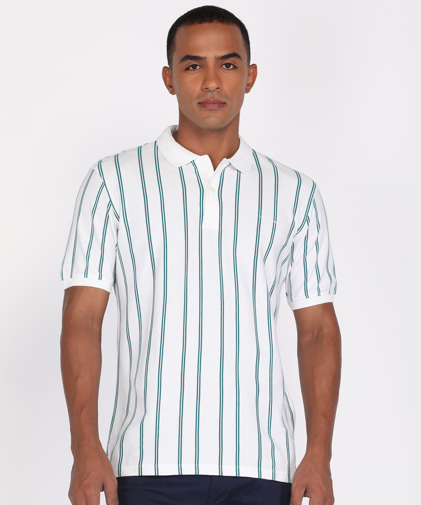 PETER ENGLAND Striped Men Polo Neck White T Shirt Buy PETER ENGLAND Striped Men Polo Neck White T Shirt Online at Best Prices in India Flipkart