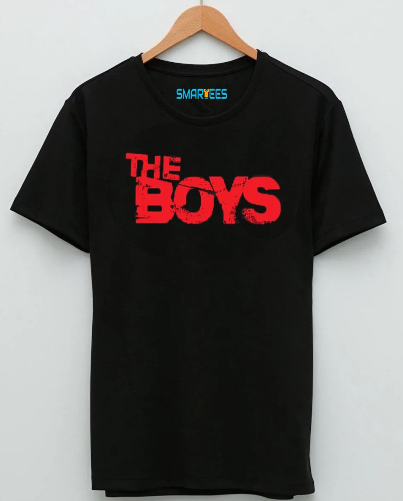 Smartees Printed, Typography Men Round Neck Black T-Shirt - Buy