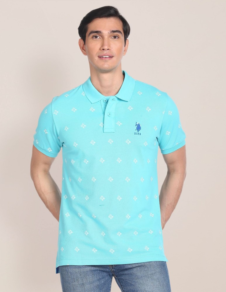 U.S. POLO ASSN. Solid Men Polo Neck Blue T-Shirt - Buy U.S. POLO ASSN. Solid  Men Polo Neck Blue T-Shirt Online at Best Prices in India