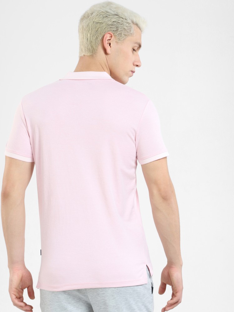 JACK & JONES Solid Men Polo Neck Pink T-Shirt - Buy JACK & JONES Solid Men  Polo Neck Pink T-Shirt Online at Best Prices in India