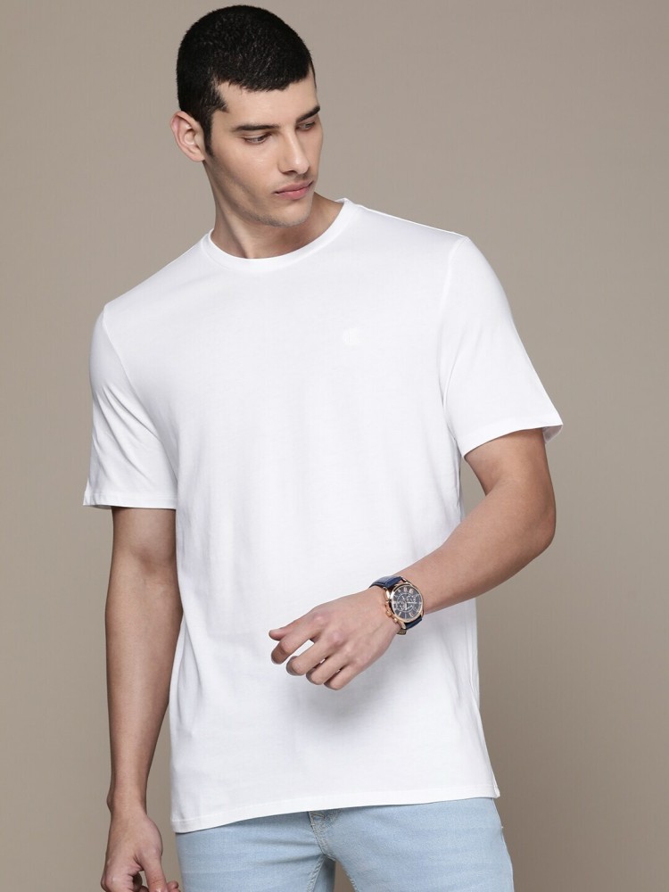 Calvin Klein Jeans Solid Men Round Neck White T-Shirt