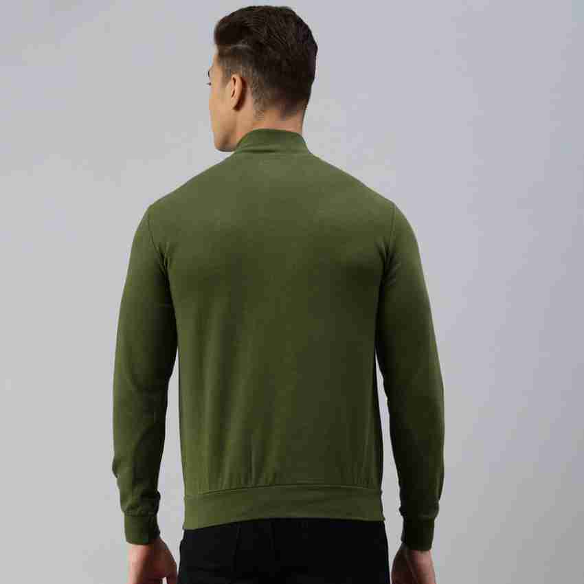 Buy Sporto Men's Cotton Blend Mock Neck T-Shirt with Zipper