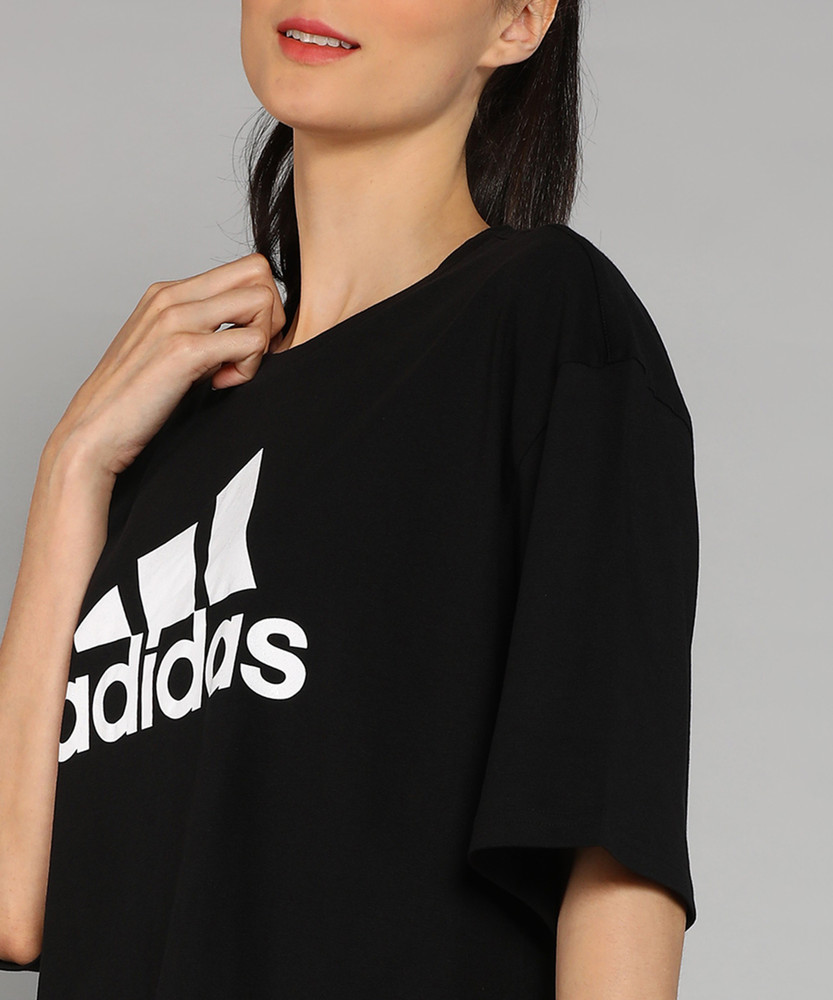 Adidas black t shirt new arrivals for women