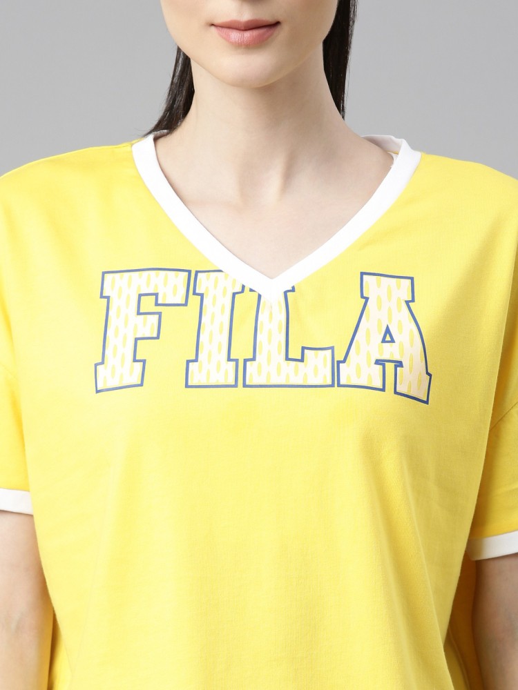 Fila shirt womens yellow on sale