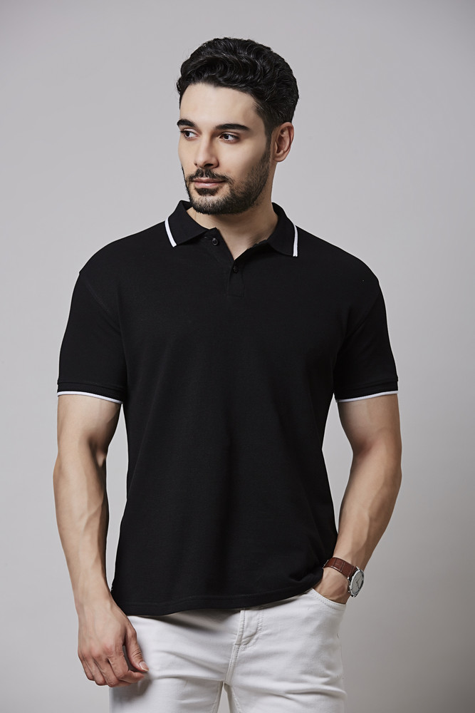 Yoroko Solid Men Polo Neck Black T Shirt Buy Yoroko Solid Men Polo Neck Black T Shirt Online at Best Prices in India Flipkart