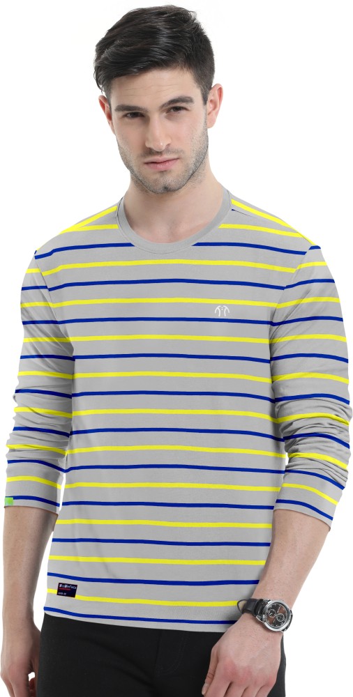 Triptee Striped, Printed Men Round Neck Grey T-Shirt - Buy Triptee Striped,  Printed Men Round Neck Grey T-Shirt Online at Best Prices in India