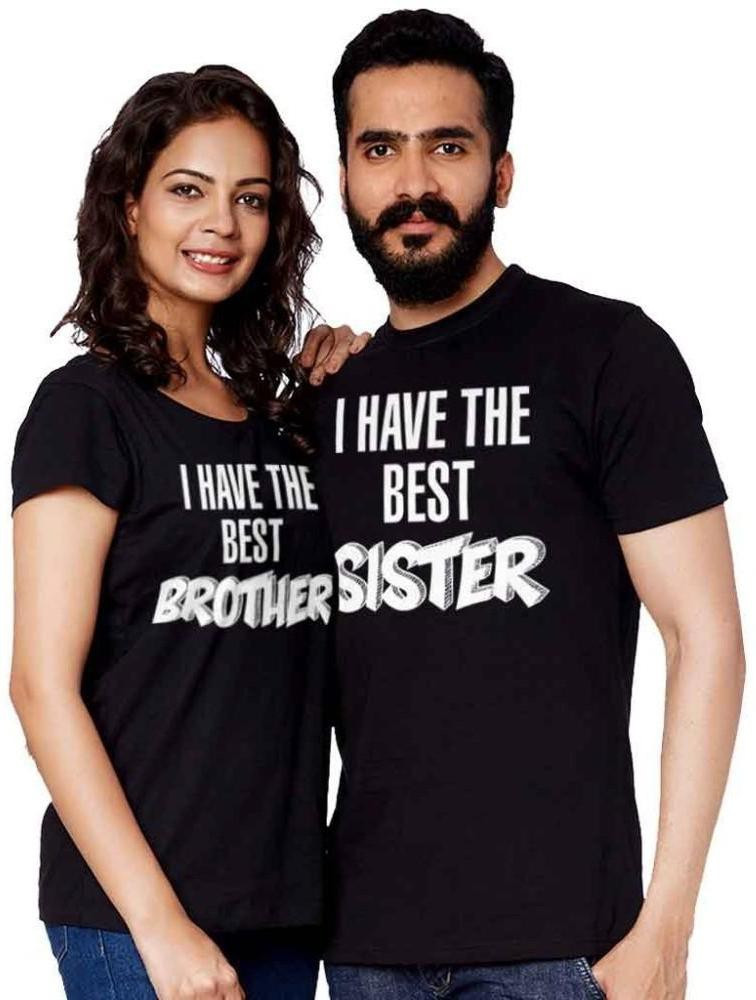 BonOrganik Printed Men Round Neck Black T Shirt