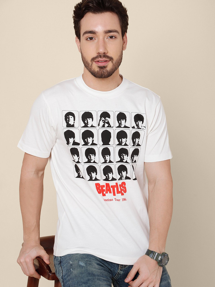 The Beatles By Free Authority Typography Men Round Neck White T Shirt Buy The Beatles By Free Authority Typography Men Round Neck White T Shirt Online at Best Prices in India Flipkart