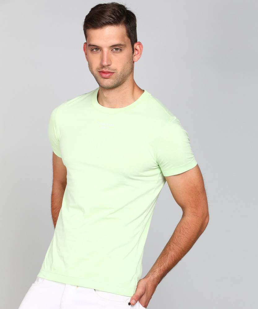 Calvin Klein Jeans Solid Men Round Neck Green T Shirt Buy Calvin Klein Jeans Solid Men Round Neck Green T Shirt Online at Best Prices in India Flipkart