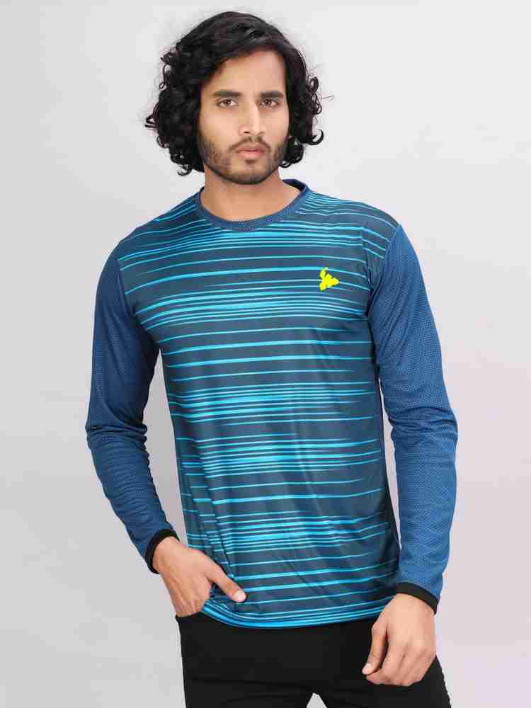 TEES SPORTS Geometric Print Men Round Neck Blue T Shirt Buy TEES