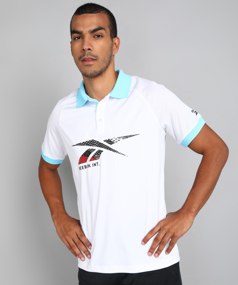 reebok polo shirts mens white