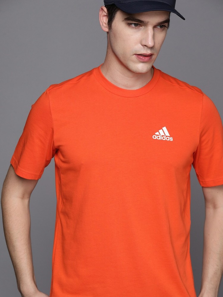 adidas 3 Stripe T-shirt in Orange for Men