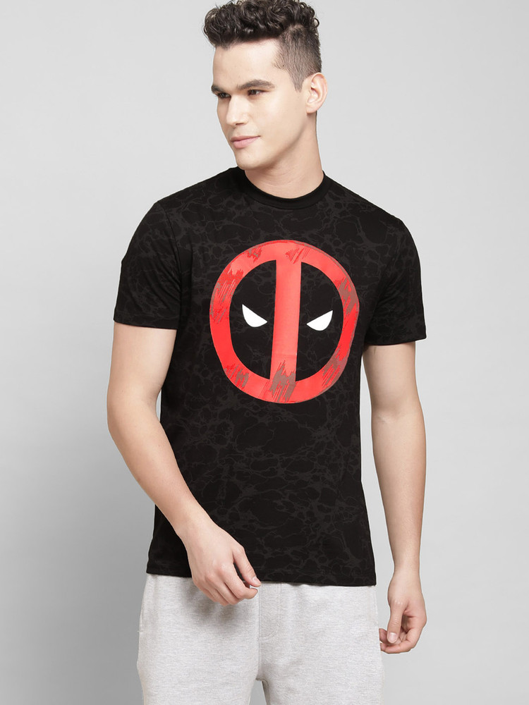 Deadpool By Free Authority Printed Men Round Neck Black T Shirt