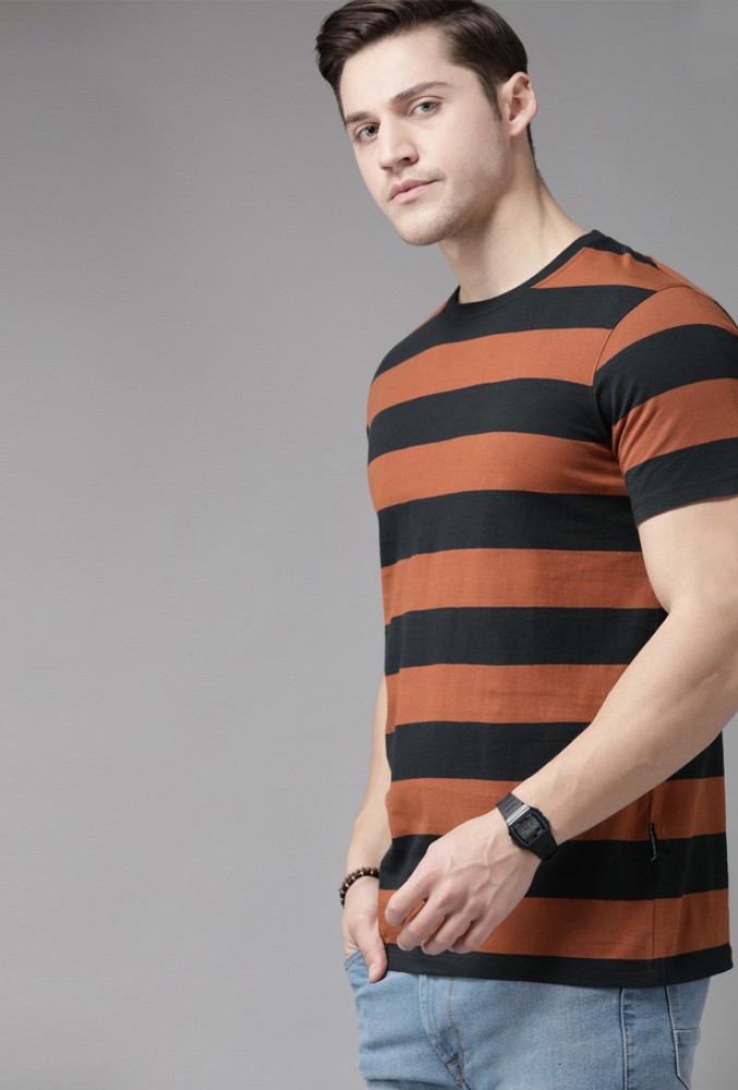 Spangel Fashion Striped Men Round Neck Multicolor T-Shirt - Buy Spangel  Fashion Striped Men Round Neck Multicolor T-Shirt Online at Best Prices in  India