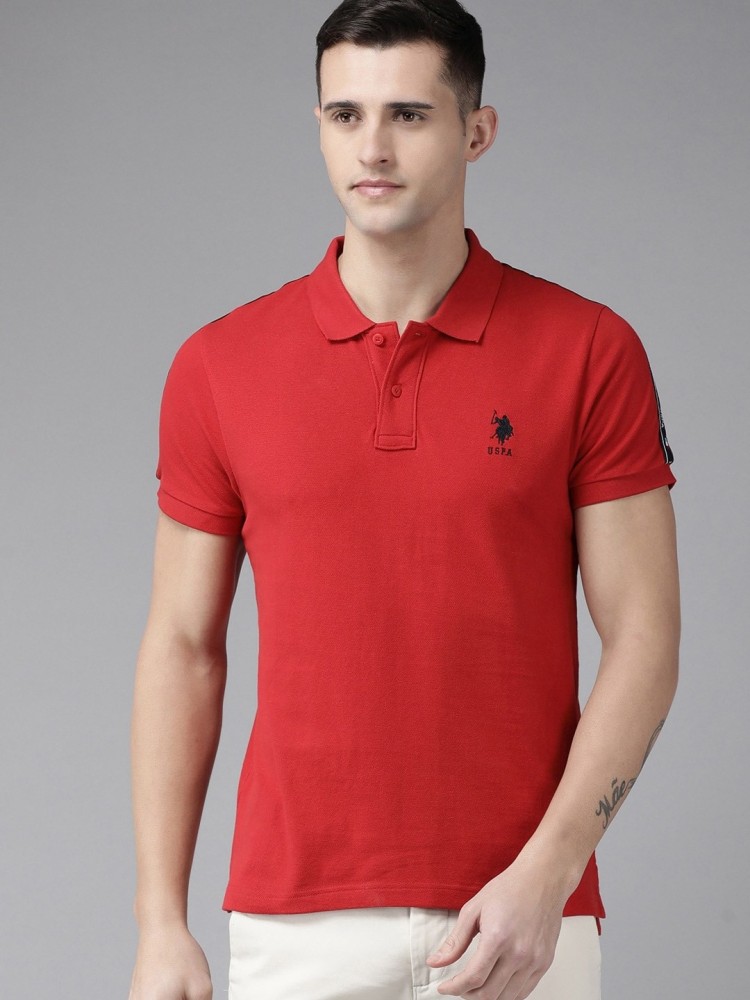 us polo t shirt red