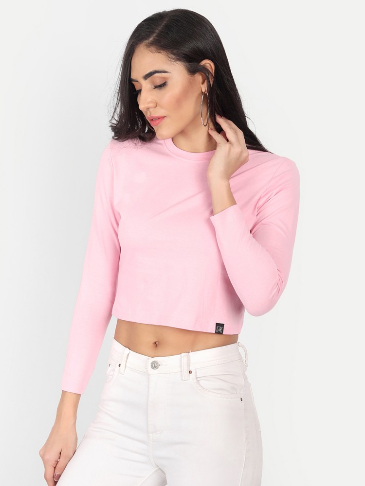 Remera Solid Women Round Neck Pink T Shirt Buy Remera Solid