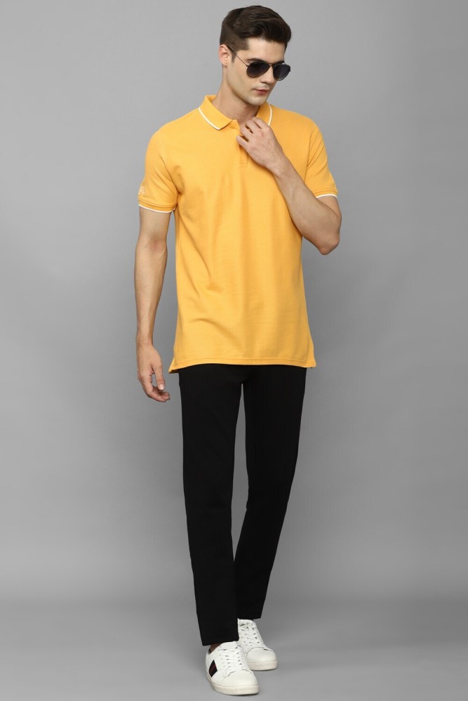 Louis Philippe Men Yellow Solid Polo T-Shirt: Buy Louis Philippe