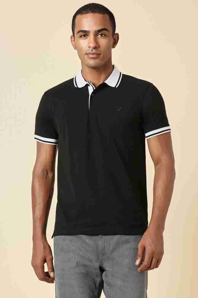 Allen Solly Solid Men Polo Neck Black T-Shirt