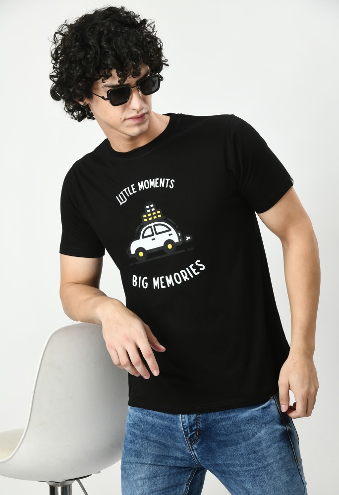 TRAVEL TEES WORLD Printed, Typography Men Round Neck Black T-Shirt - Buy TRAVEL  TEES WORLD Printed, Typography Men Round Neck Black T-Shirt Online at Best  Prices in India