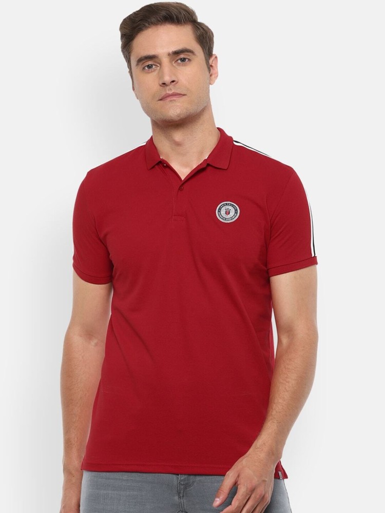 Louis Philippe Polo T-Shirts : Buy Louis Philippe Men Red Solid