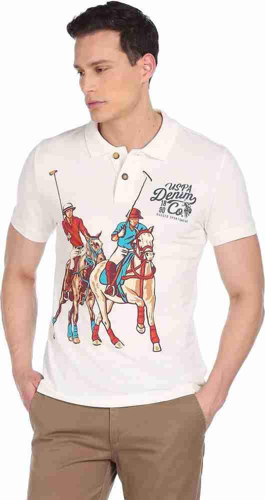 white polo t shirt red horse
