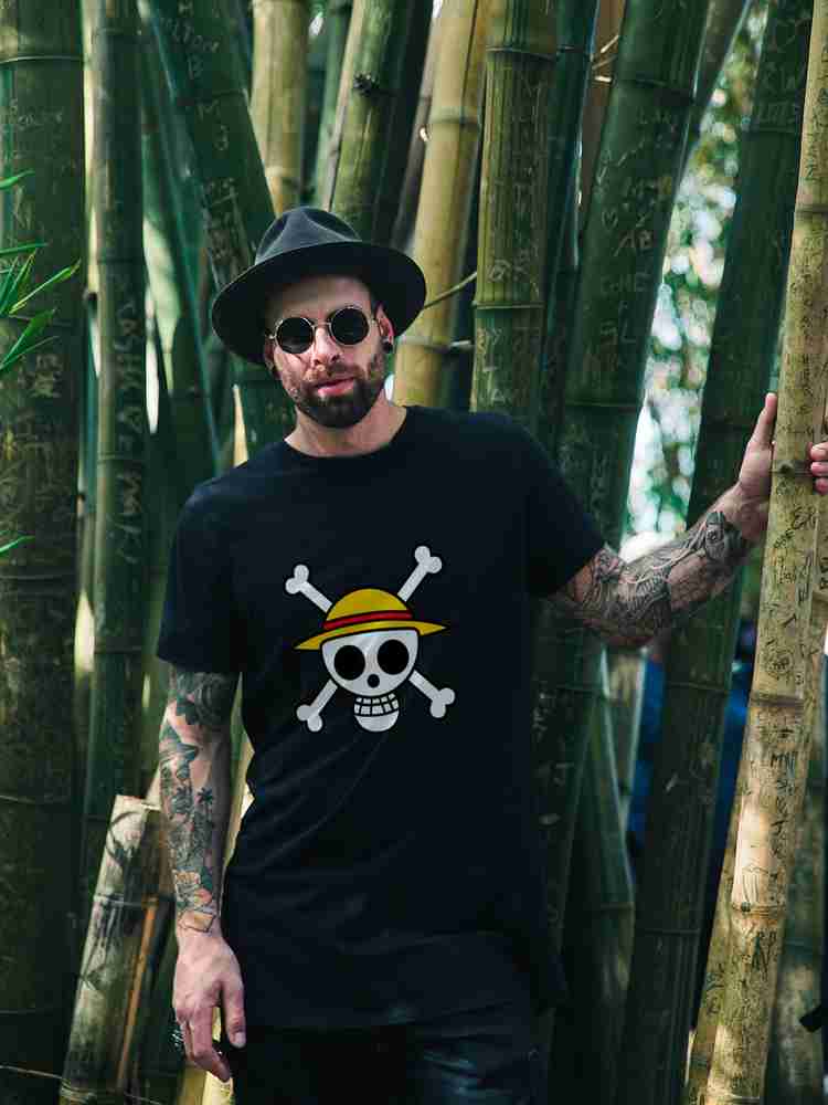 One Piece Logo Printed Men Round Neck Black T Shirt Buy One