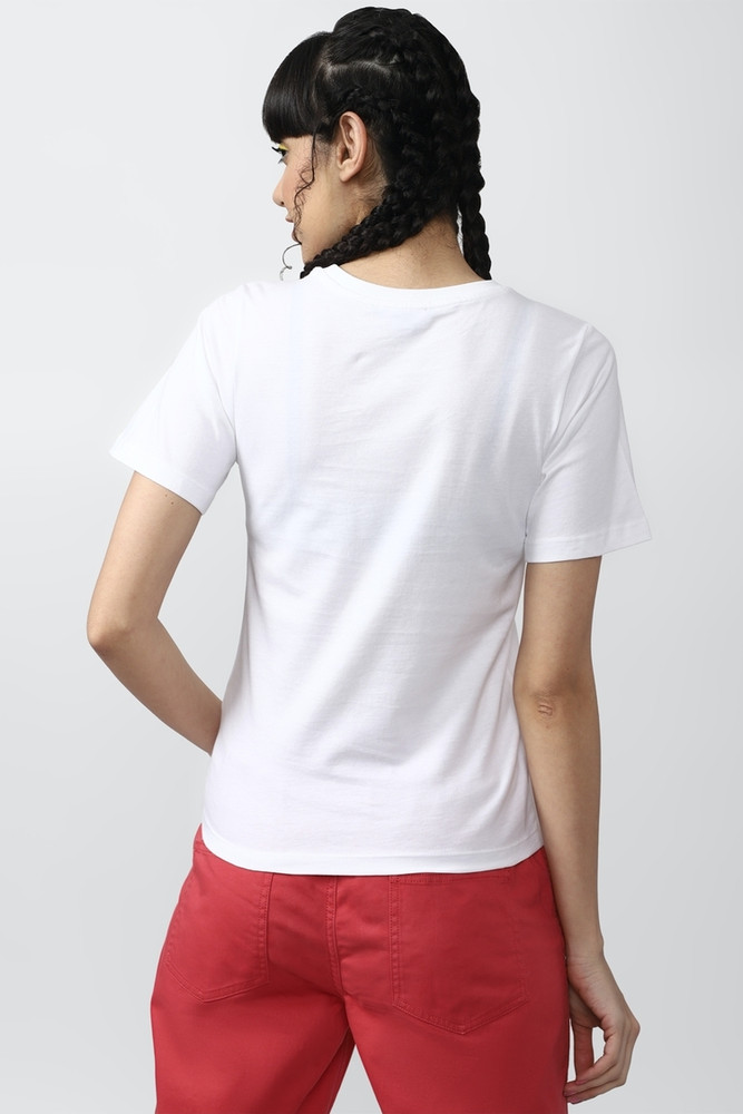 FOREVER 21 Typography Women Round Neck White T Shirt Buy FOREVER