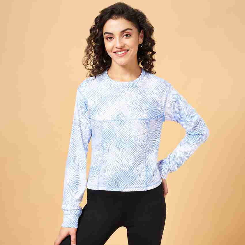 Ajile By Pantaloons Printed Women Round Neck Blue T-Shirt - Buy