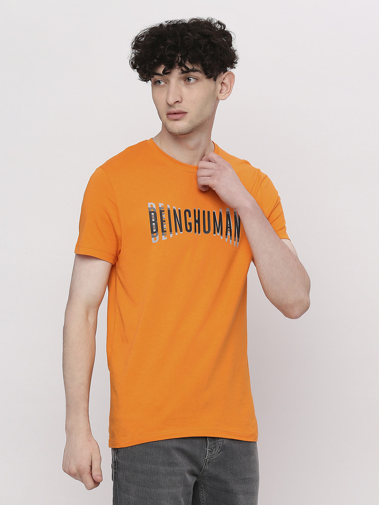 BEING HUMAN Printed Men Round Neck Orange T Shirt Buy BEING HUMAN Printed Men Round Neck Orange T Shirt Online at Best Prices in India Flipkart