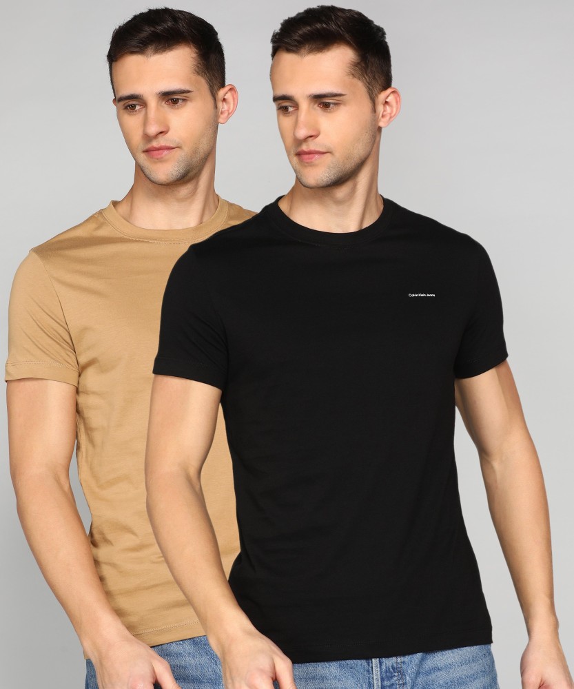 Calvin Klein Jeans Solid Men Crew Neck Black T-Shirt - Buy Calvin