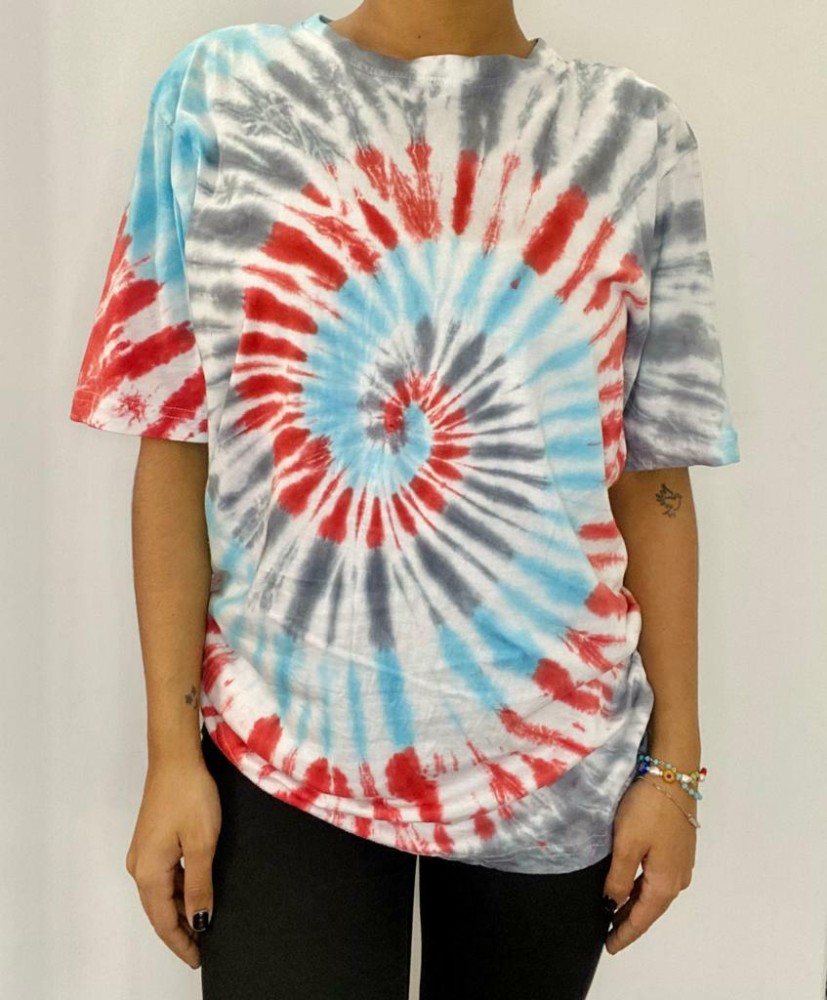 Buy Multi-coloured Tie Dye Crew Neck T-shirt Online in India