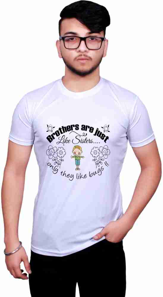 NITYANAND CREATIONS Printed, Typography Men Round Neck White T-Shirt - Buy  NITYANAND CREATIONS Printed, Typography Men Round Neck White T-Shirt Online  at Best Prices in India