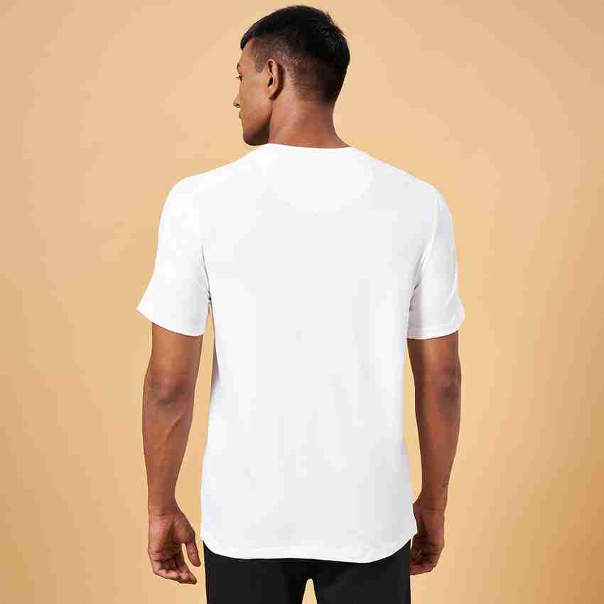 Ajile By Pantaloons Printed Typography Men Round Neck White T