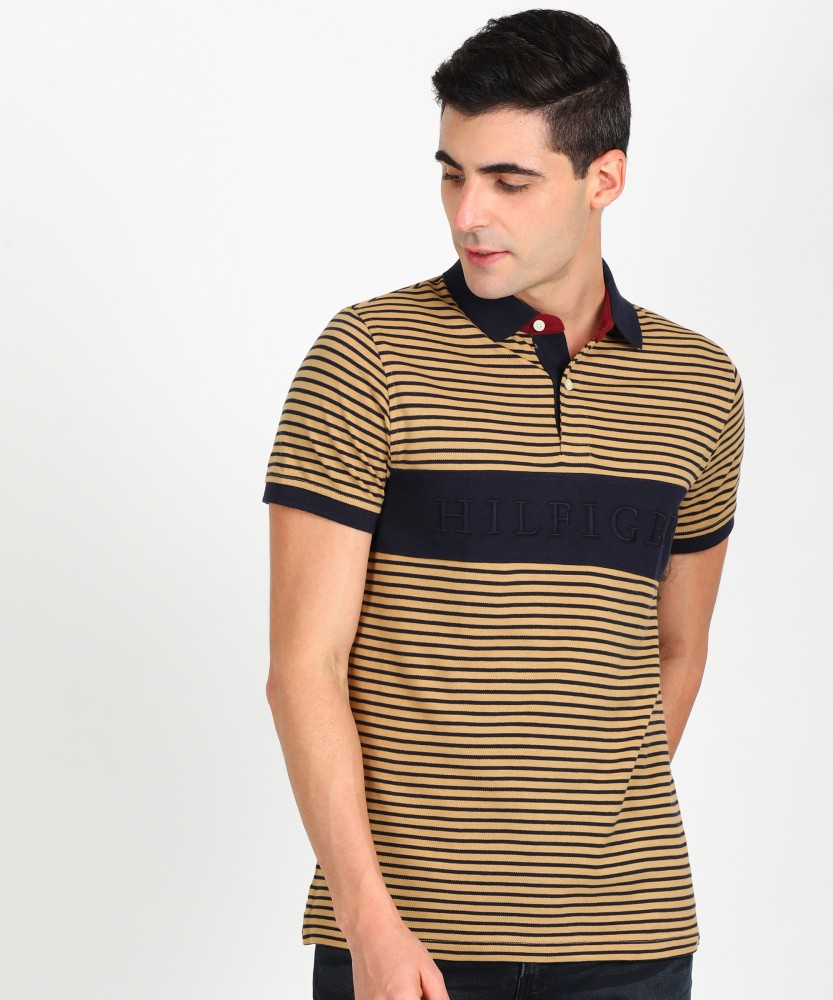 Tommy hilfiger striped polo shirt hot sale