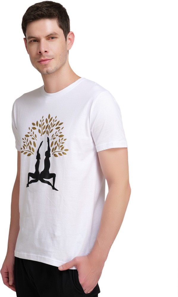 White Yoga T Shirt With Logo, Size: M-XL at Rs 90/piece in Delhi