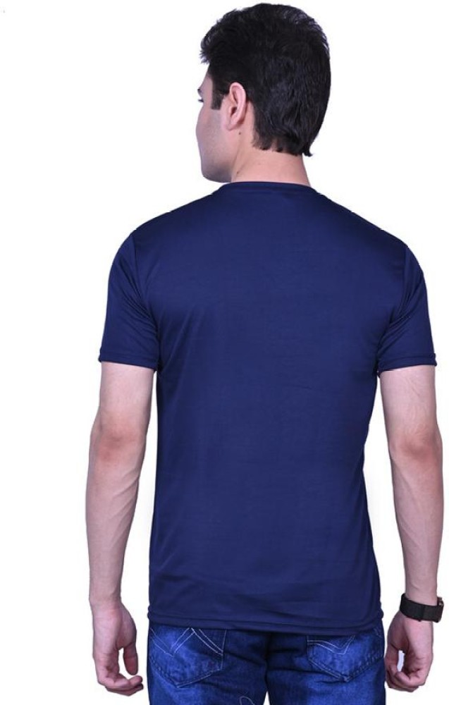 TR Collection Solid Men Round Neck Navy Blue, White, Black T-Shirt