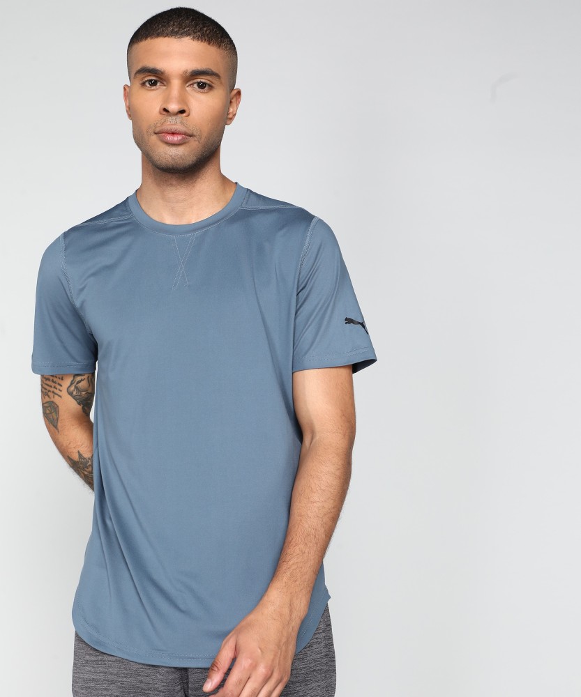 PUMA Solid Men Round Neck Grey T-Shirt - Buy PUMA Solid Men Round Neck Grey  T-Shirt Online at Best Prices in India